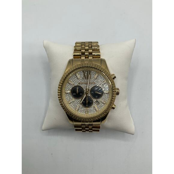 Michael Kors Gold Pave Lexington Watch, about 44mm - Picture 1 of 8